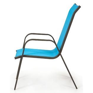 Essential Garden  Bartlett Solid Blue Stack Chair