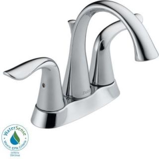 Delta Lahara 4 in. Centerset 2 Handle High Arc Bathroom Faucet in Chrome with Metal Pop Up 2538 MPU DST