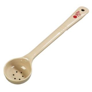 Carlisle 2 oz., 12 in. Handle Polycarbonate Perforated Portioning Spoon in Beige with Red Spot (Case of 12) 436106