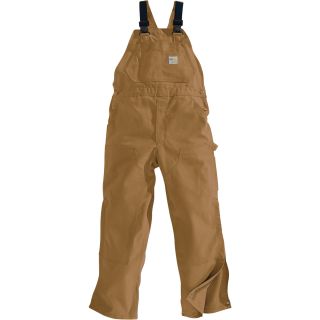 Carhartt® Flame-Resistant Unlined Duck Bib Overall — Brown, Big Style, Model# FRR45