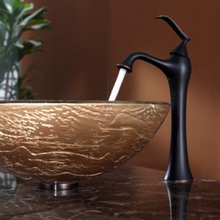 Ares Glass Vessel Sink and Ventus Faucet by Kraus