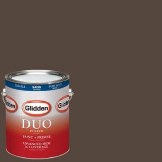 Glidden DUO 1 gal. #HDGWN39D Earth Brown Satin Latex Interior Paint with Primer HDGWN39D 01SA