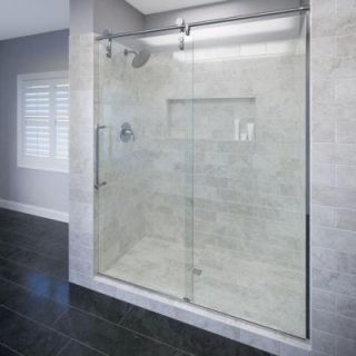 Basco Rolaire 59 in. x 76 in. Semi Framed Sliding Shower Door and Fixed Panel in Chrome ROLA 935 59CLPM