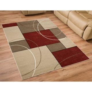 Casa Tile Woven Olefin Rug, Red/Beige