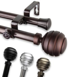 Optima Orbus Nickel Double Curtain Rod Set