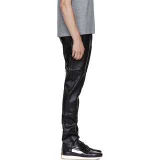 Rad by Rad Hourani Black Leather Unisex Tuxedo Trousers