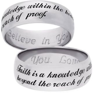 Personalized Sterling Silver Sweet Sentiments "Faith" 7mm Band