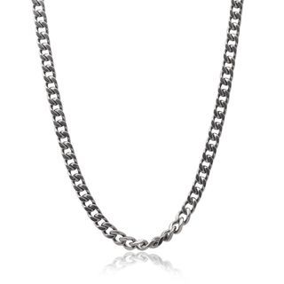 Vance Co. Mens Titanium 24 inch Curb Chain Necklace