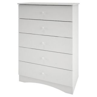 Nexera Vichy 5 Drawer Dresser   White