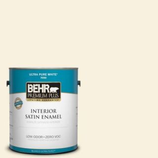 BEHR Premium Plus 1 gal. #340C 1 Powder Sand Zero VOC Satin Enamel Interior Paint 705001