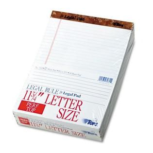 TOPS The Legal Pad Ruled Perforated Pads 8 1/2 x 11 3/4 White 50