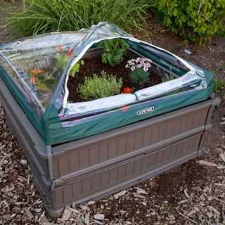 Lifetime 4' x 4' Raised Garden Bed, 2pk with 1 Tent, Brown
