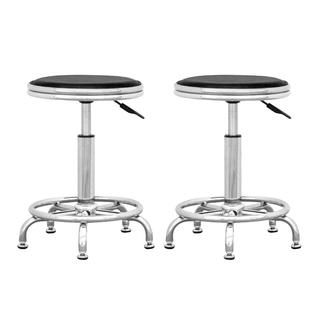 CorLiving Adjustable Office Stool in Black Leatherette, set of 2