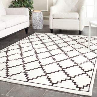 Safavieh Hand knotted Moroccan Mosaic Beige/ Charcoal Wool/ Viscose