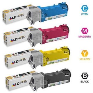 LD Compatible Dell 2150 / 2155 Set of 4 High Yield Toner Cartridges: 1 Black 331 0719 / Cyan 331 0716 / Magenta 331 0717 / Yellow 331 0718 for use in: Dell 2150cdn, 2150cn, 2155cdn, 2155cn