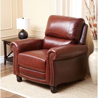 ABBYSON LIVING Baron Hand Rubbed Pushback Leather Recliner  