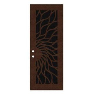 Unique Home Designs 36 in. x 96 in. Sunfire Copperclad Right Hand Recessed Mount Aluminum Security Door with Black Perforated Screen 1S2001EP1CCP5A