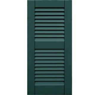 Winworks Wood Composite 15 in. x 32 in. Louvered Shutters Pair #633 Forest Green 41532633