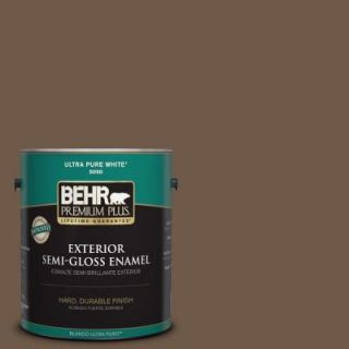 BEHR Premium Plus 1 gal. #N230 7 Rustic Tobacco Semi Gloss Enamel Exterior Paint 534001