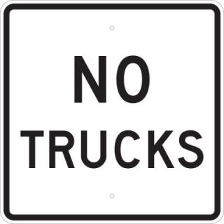 Brady 24 in. x 24 in. B 959 Reflective Aluminum No Trucks Traffic Sign 94192