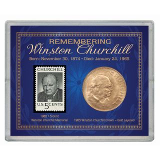 American Coin Treasures Remembering Winston Churchill Stamp and Coin