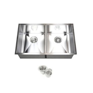 Stainless Steel 32 inch Double Bowl 50/50 Undermount Kitchen Sink and