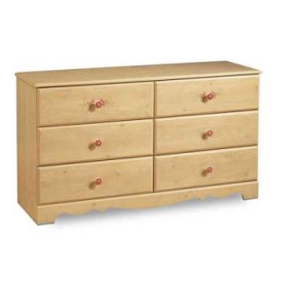 South Shore Furniture Lilly Rose 6 Drawer Dresser in Romantic Pine 3272027