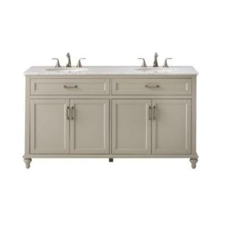 Home Decorators Collection Charleston 61 in. W x 39 in. H Bath Vanity in Grey with Marble Vanity Top in White with White Basin 8254500270