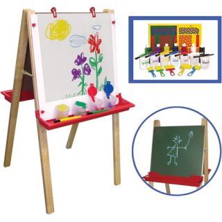 Adjustable Art Easel with "Learn Your Colors" Paint Crate Set
