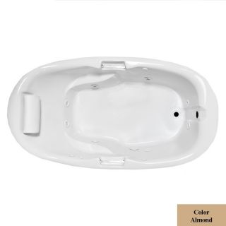 Laurel Mountain Ambler Almond Acrylic Oval Whirlpool Tub (Common: 40 in x 72 in; Actual: 36 in x 40 in x 72 in)