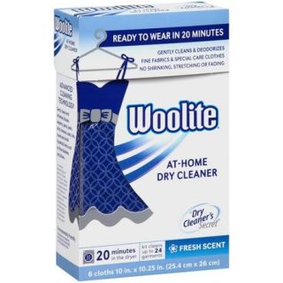 Woolite Fresh Scent At Home Dry Cleaner Clothes, 6 sheets