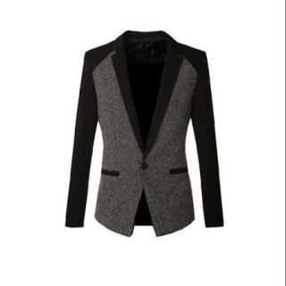 Azzuro Men's Notched Lapel Contrast Color Premium Blazer Jacket (Size S / 36)