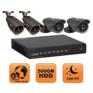 Q SEE Premium Series 4 CH 500GB Hard Drive D1 Surveillance System with Four 600 TVL Cameras DISCONTINUED QT504 441 5