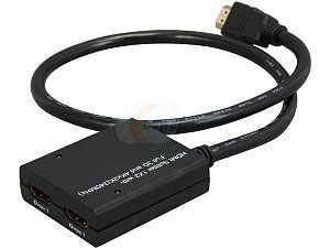 Coboc HM4K SPL 1X2PT 2 Port 1 in 2 out Pigtail HDMI V1.4 Amplified Splitter w/ 4K*2K,3D HDCP 1080P Support