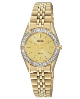 Seiko Watch, Womens Solar Gold Tone Stainless Steel Bracelet 25mm