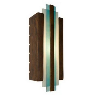 A 19 Refusion 6.5 in W 1 Light Butternut/Turquoise Pocket Hardwired Wall Sconce
