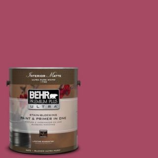BEHR Premium Plus Ultra 1 gal. #120D 5 Glazed Raspberry Flat/Matte Interior Paint 175301
