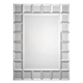 Wide Beveled Mirror with Mirrored Block Frame by Ren Wil