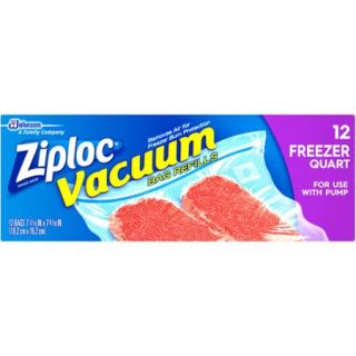 Ziploc Freezer Quart Vacuum Bag Refills, 12 count