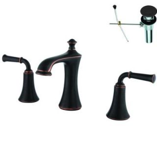 Yosemite Home Decor 8 in. Widespread 2 Handle Bathroom Faucet in Oil Rubbed Bronze with Pop Up Drain YPH1B280 ORBWD