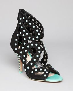 Isa Tapia Sandals   Carla Studded Cut Out Stacked Heel