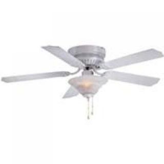 Boston Harbor CFB6521F242WH 52 Inch 5 Blade Single Light Hugger Low Profile Ceiling Fan   White