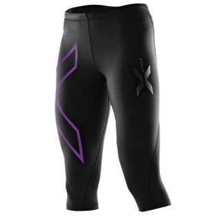 2XU Performance Compression 3/4 Tights   Womens   Running   Clothing   Black/Purple
