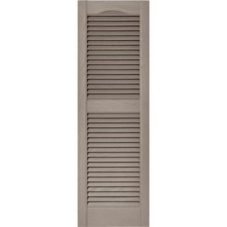Builders Edge 15 in. x 48 in. Louvered Vinyl Exterior Shutters Pair in #008 Clay 010140048008