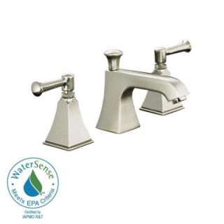KOHLER Memoirs 8 in. Widespread 2 Handle Low Arc Water Saving Bathroom Faucet in Vibrant Brushed Nickel with Stately Design K 454 4S BN