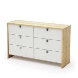 South Shore Furniture Cookie 6 Drawer Dresser in Champagne and White 3454027