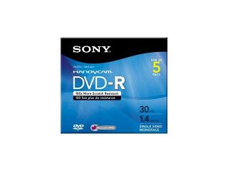 SONY 1.4GB DVD R 5 Packs Media Model 5DMR30R1H
