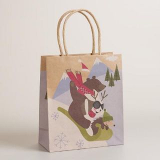 Small Fox & Hare Sleigh Animals Gift Bag