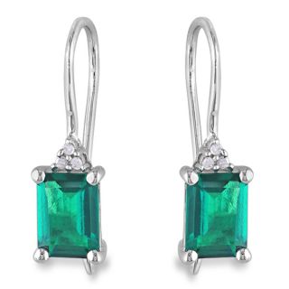Miadora Sterling Silver 1 3/4ct TGW Created Emerald & Diamond Accent