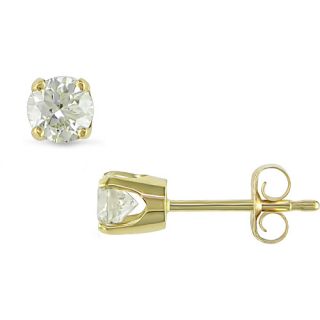 Miabella 1/2 Carat T.W. Diamond Solitaire 14kt Yellow Gold Stud Earrings